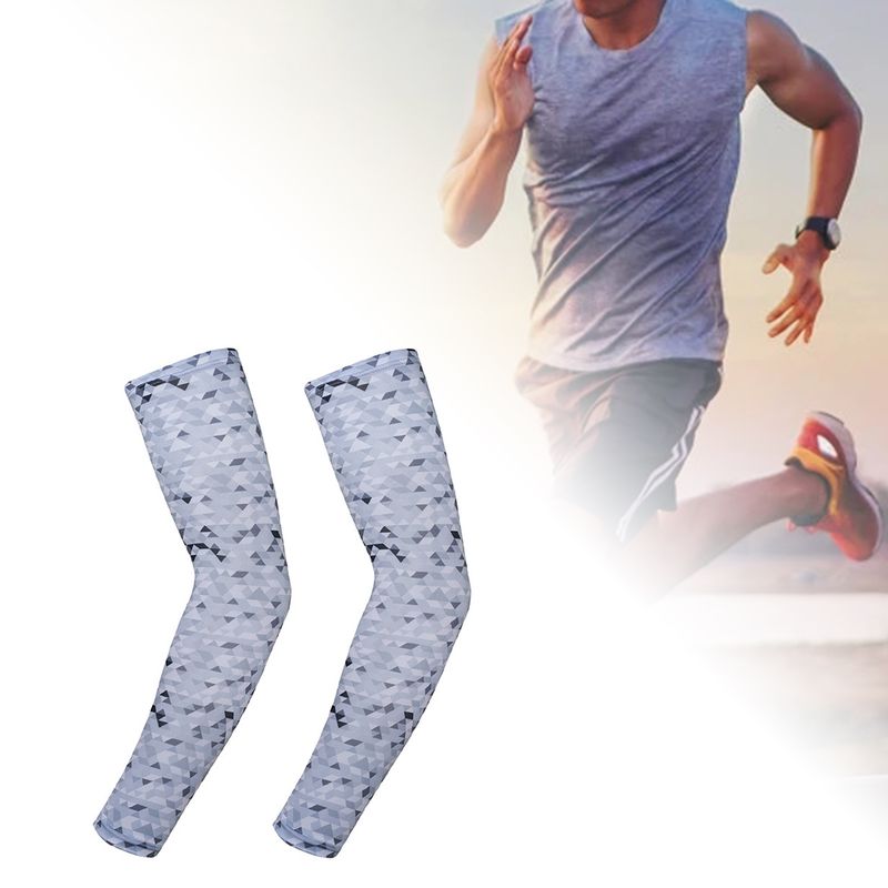 SportLife 1 paar zonnemouwen, zacht ademend, rekbaar, compressiekoeling, UV-bescherming, zonnemouwen voor hardlopen_voghion.com