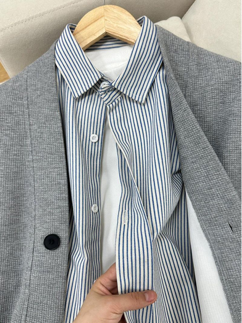 Men's Clothing Men's Waffle Knit Cardigan - Oversized V-Neck Open Front Jacket (Black/Grey, M-XXXL)_voghion.com