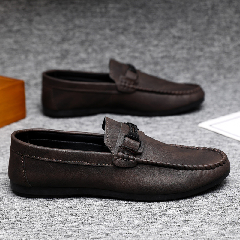 SHLIANG Herren Leder Halbschuhe Formelle Hochzeitsschuhe Weiche Bequeme Wasserdichte Autofahrerschuhe Slip-On Flats Mokassin Y0151_voghion.com