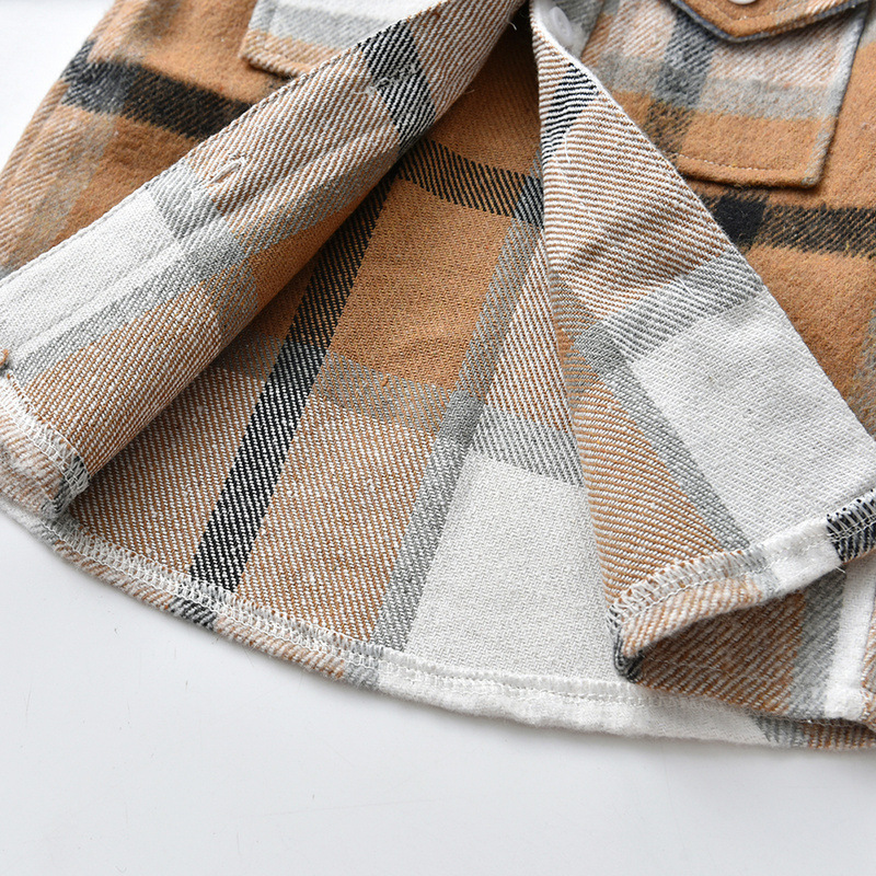 abbigliamento per bambini La giacca camicia a quadri di lana a maniche lunghe con cappuccio unisex sembra infantile_voghion.com
