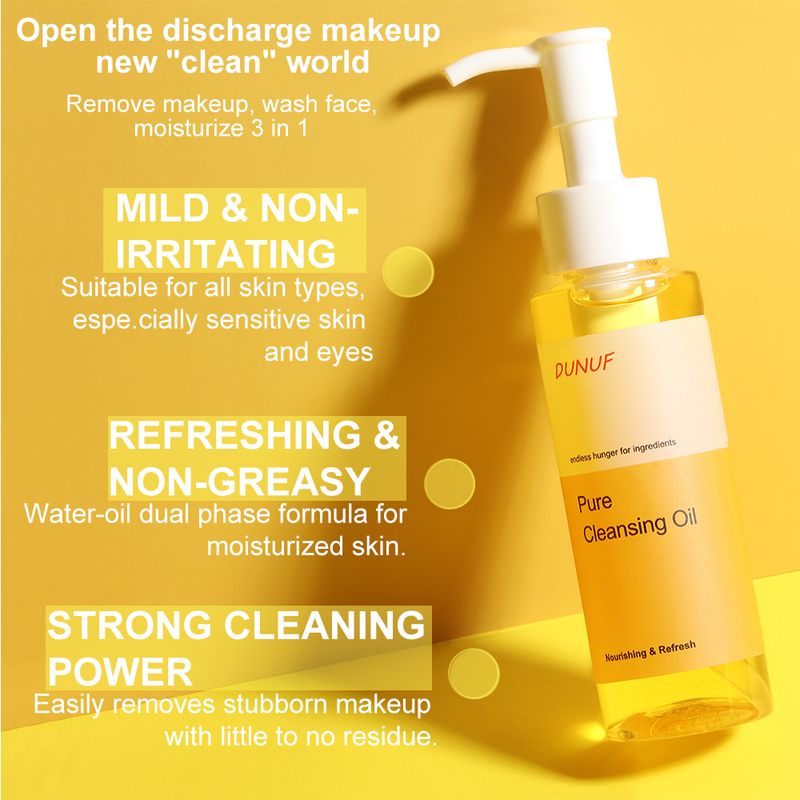 Professional Lip, Face, And Eye Makeup Remover Oil, Gentle And Hydrating Easily Removes Waterproof Makeup, Suitable For All Skin_voghion.com