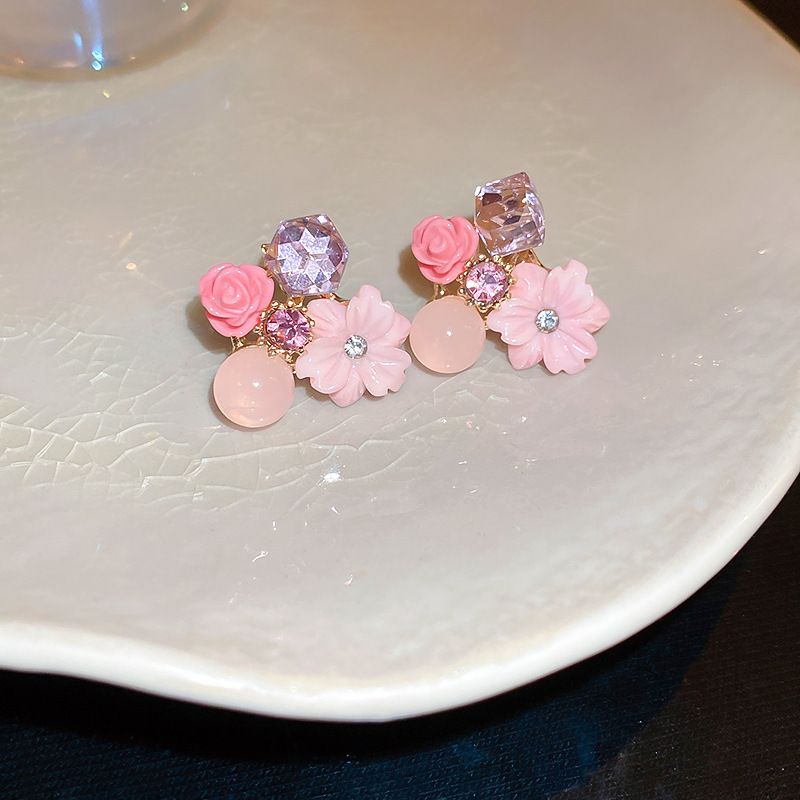 Orecchini a forma di farfalla in tessuto a rete con ago d'argento, fiore, super fata, dolce ragazza, cuore, festa, vento, Internet, rosso, stesso stile_voghion.com