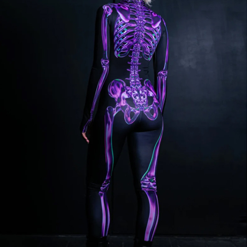 Salopetă de Halloween cu pantaloni cu craniu, la modă europeană și americană, pentru părinți și copii_voghion.com