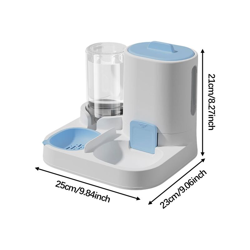 2-in-1 Auto Pet Feeder & Water Bowl, Removable For Easy Cleaning, Compact Food Station For Multiple Pets, Cats Or Small Dogs_voghion.com
