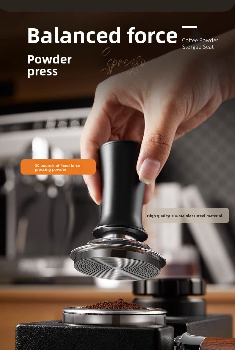 Macchina per caffè in polvere in acciaio inossidabile, pressa per polvere a tre polpa, pressa per polvere quantitativa di riempimento, set di stoccaggio integrato per martello_voghion.com