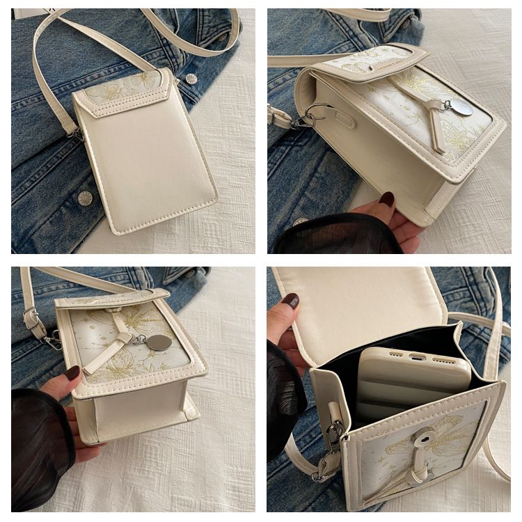Casual Women's Bag Retro Small Square Bag Niche Embroidered Shoulder Mobile Phone Bag Oblique Span Bag_voghion.com