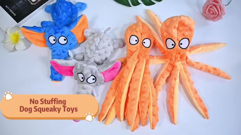 Squeaky Plush Toys For Dogs Cartoon Animals By PawParty Store_voghion.com