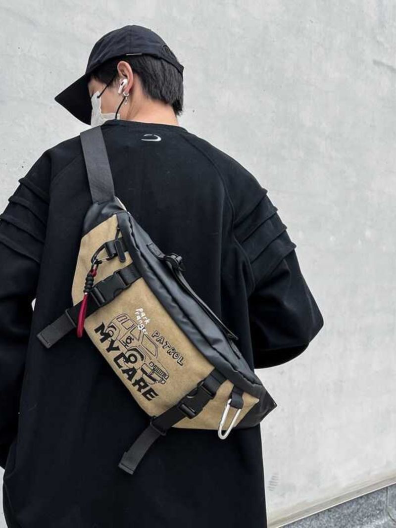 Multifunctional Canvas Outdoor Waterproof Parka Chest Bag_voghion.com