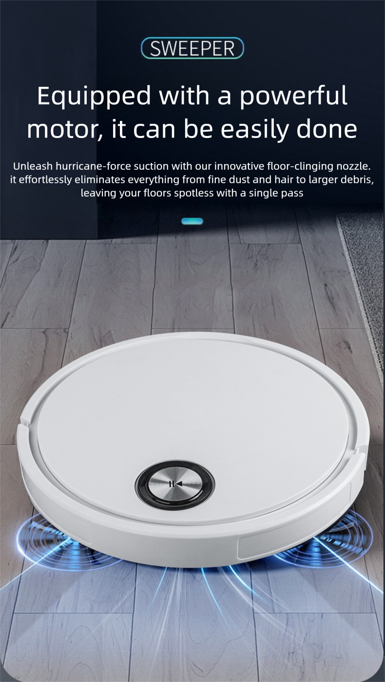 Fully Automatic Home Smart Sweeping Mopping Vacuuming 3-in-1 Robot With Water Tank And APP Remote Control_voghion.com