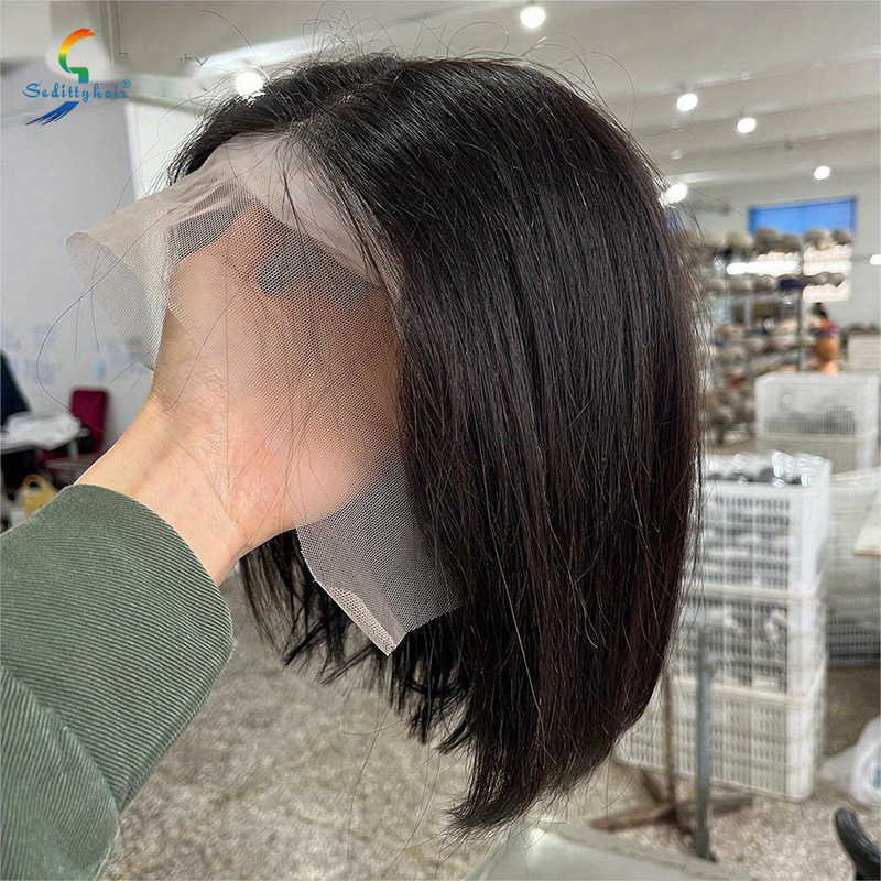 Straight Short Bob Wigs Human Hair 13*4 Lace Front Wigs Pre Plucked With Baby Hair Glueless Straight Human Hair Wigs_voghion.com
