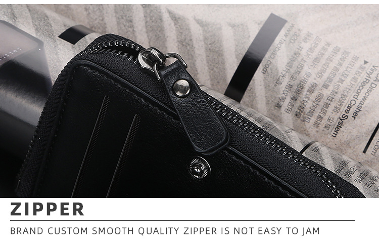 Baellerry Brieftasche Herren Kurze europäische und amerikanische Multi-Karten-Position Trifold Zipper Zero Wallet Mode dünne Kartentasche Männer_voghion.com