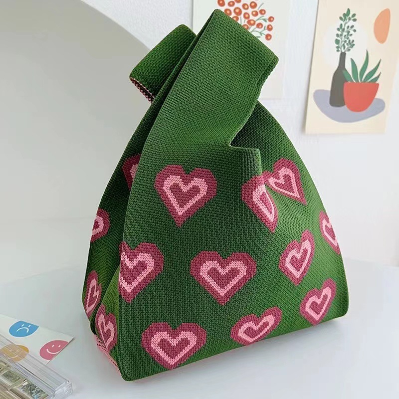 ins Panda Borsa a mano Borsa da donna Borsa in maglia Borsa a secchiello in lana con regalo a mano Borsa tote Borsa per il pranzo in scatola_voghion.com