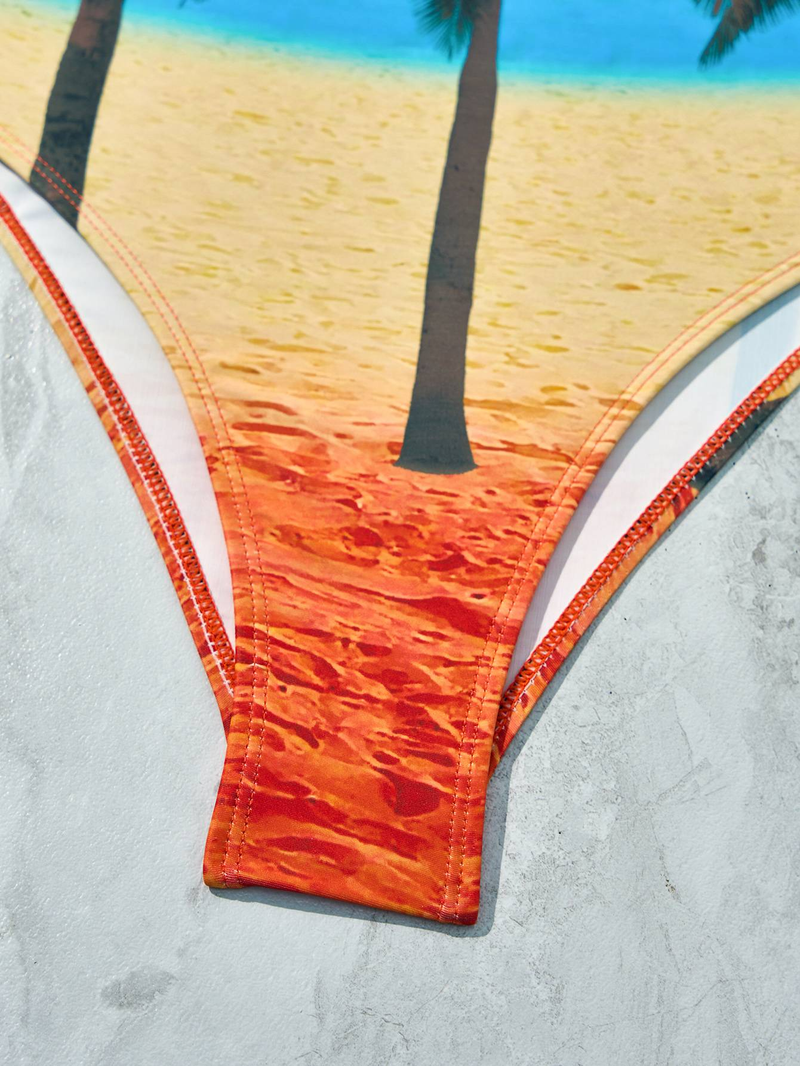Maillot de bain une pièce sexy pour femmes européennes et américaines avec imprimé de positionnement français, coupe ajustée, couvrant le ventre et effet amincissant_voghion.com