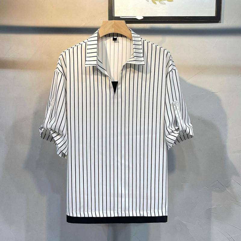 Abbigliamento maschile taglie forti due pezzi pantaloni a righe a maniche corte abito ragazzi grassi top larghi_voghion.com