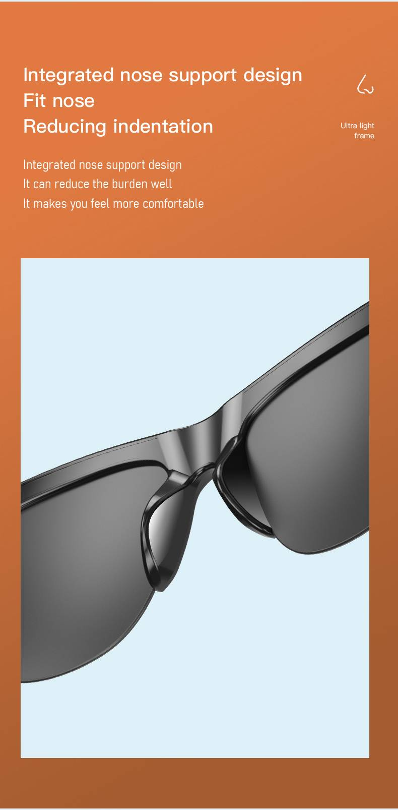 Óculos de sol Bluetooth sem fio inteligentes Fone de ouvido, controle de voz e microfone e alto-falantes Touch, óculos de sol UV para homens e mulheres_voghion.com