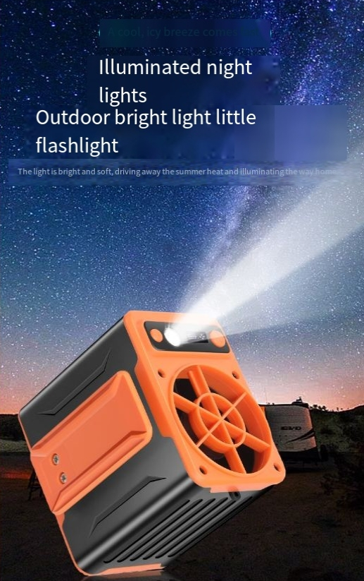 Multi-function hanging waist fan portable waist outdoor cooling hanging neck charging lighting cooling_voghion.com
