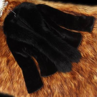 Damenbekleidung Pelzmantel Damen Kurz Langarm Schlank Fuchspelz_voghion.com