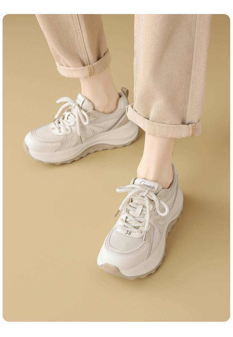 cameido Retro Casual Shoes For Women, 2025 Spring Collection. These Versatile Casual Athletic Shoes Feature Mesh Paneling._voghion.com