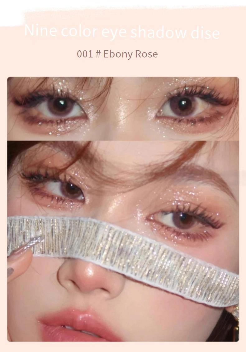 Lidschatten ZVEV Fünffarbige Lidschattenpalette, Integrierte Palette Mit Kontrastfarben In Rosa Und Schwarz, Süßes Und Cooles Smoky Cut Off Augen-Makeup_voghion.com