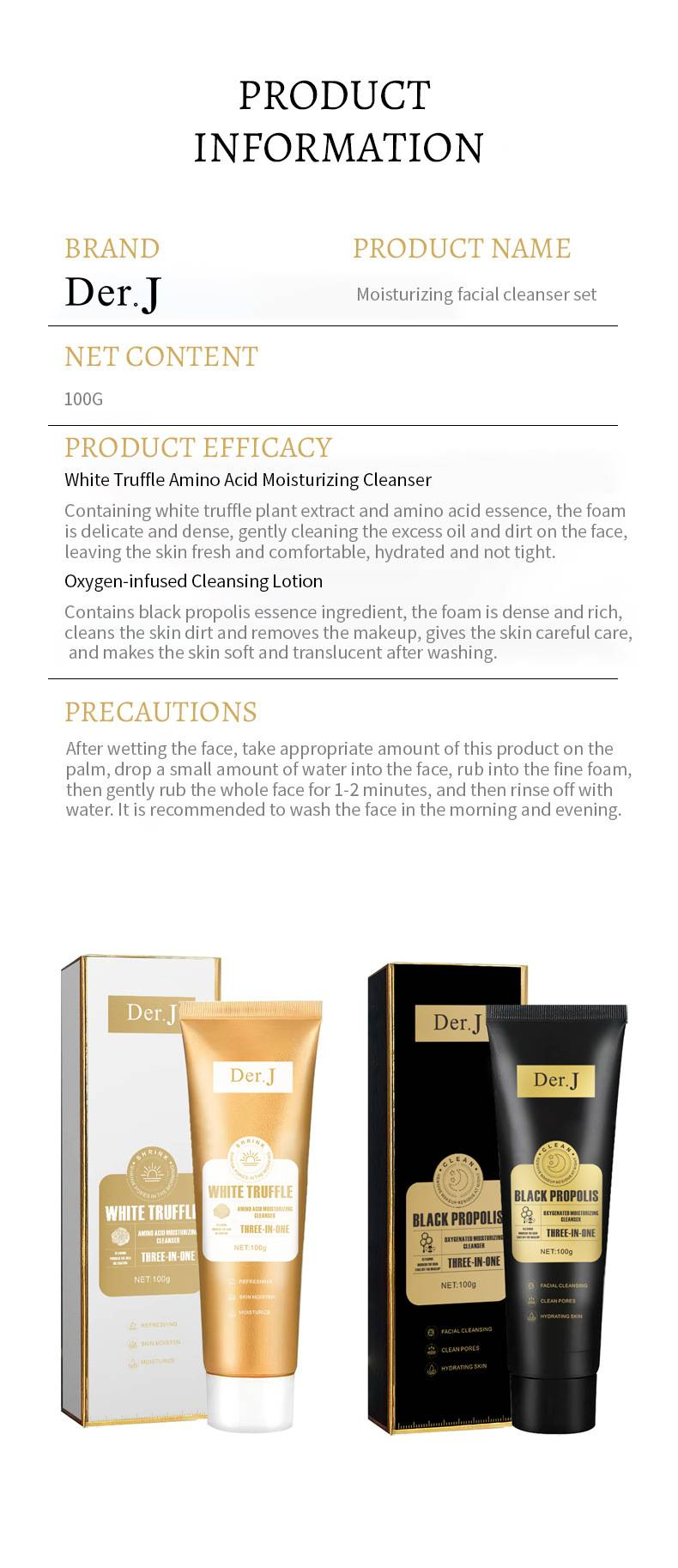 Der.j Black Propolis Hydrating Cleansing Lotion - Deep Moisturization, Skin Hydration & Gentle Facial Wash_voghion.com