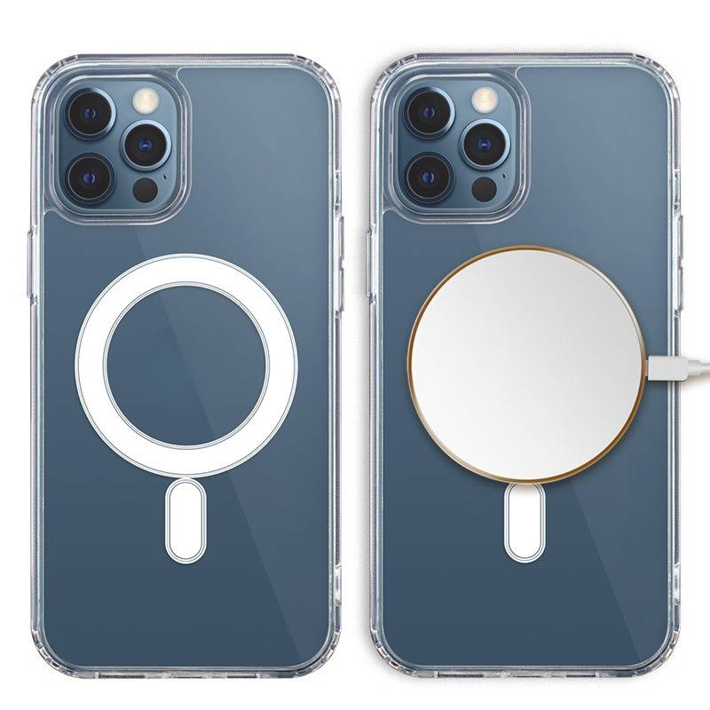 Compatibel iPhone-hoesje, doorzichtige schokbestendige telefoonhoes voor iPhone 14/13/12/11 Pro Max/Plus met draadloos opladen en magnetische grip_voghion.com