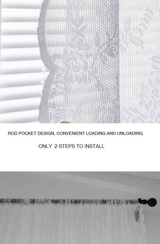 Tende trasparenti in pizzo bianco – Pannelli per finestre in voile di policotone per soggiorno e camera da letto – Tende trasparenti con ricamo in stile coreano (150×240 cm, set di 2 pannelli)_voghion.com