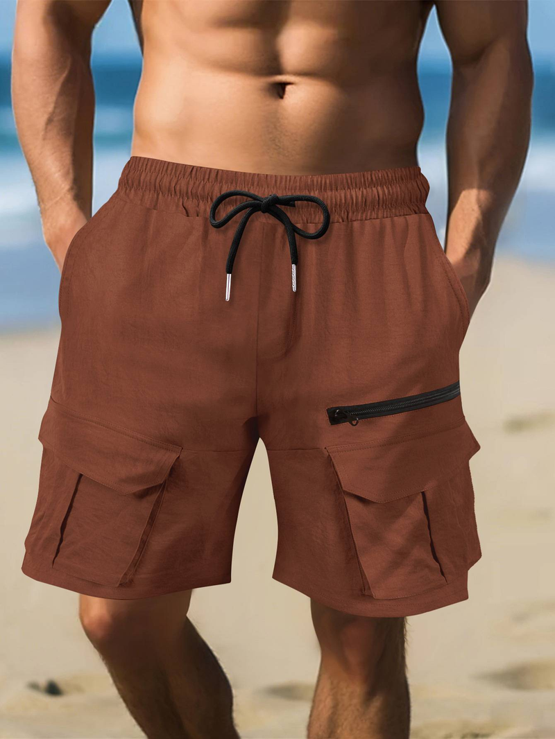 Pantaloncini sportivi da uomo, pantaloncini metallizzati, pantaloncini da lavoro multitasche, pantaloncini da corsa e da ciclismo_voghion.com