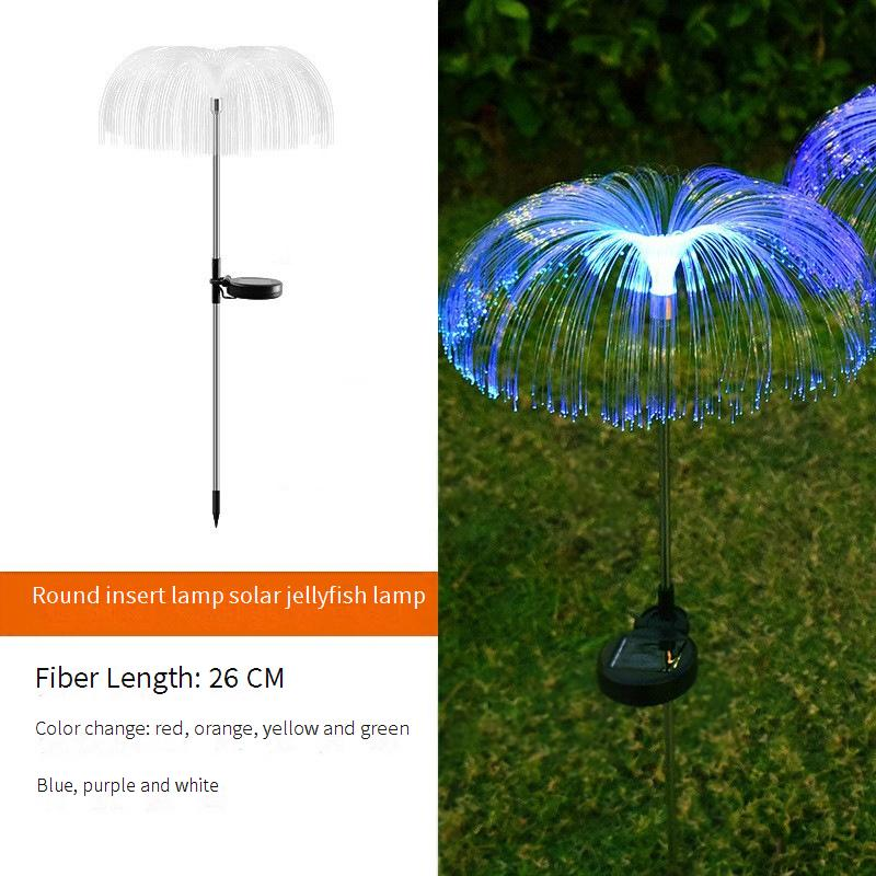 Luces solares de medusas para jardín - Decoración de fibra óptica resistente al agua IP65, LED de 7 colores cambiantes con certificación CE para decoración de exteriores_voghion.com