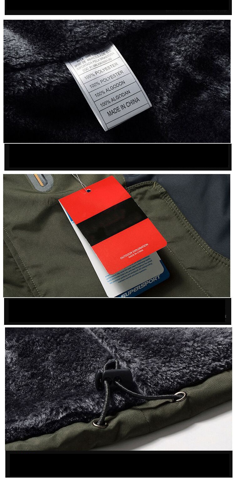 Herrenbekleidung Herren-Winterjacke mit Fleecefutter, wasserdicht, winddicht, für Outdoor-Sport, Wandern, Camping (Rot, Schwarz, Blau, Armeegrün)_voghion.com