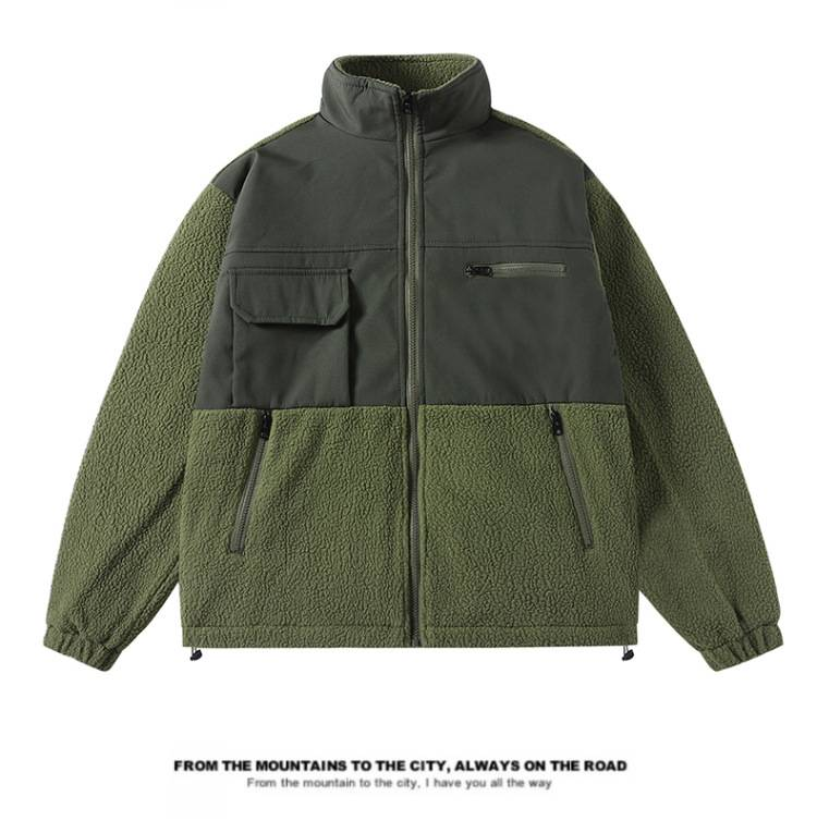 Unisex Sherpa-jas met fleecevoering - Trendy oversized capuchonjas voor mannen en vrouwen, warm en stijlvol in zwart, legergroen en kaki (L-4XL)_voghion.com