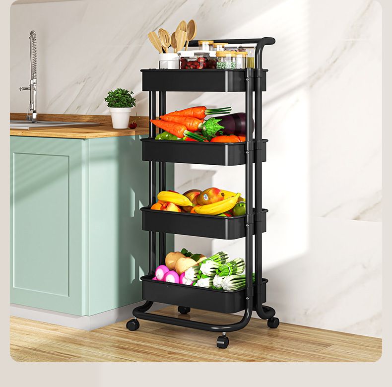 Carrello da cucina, carrello per la casa, scaffale mobile multistrato, scaffale per riporre snack, scaffale mobile per la camera da letto_voghion.com