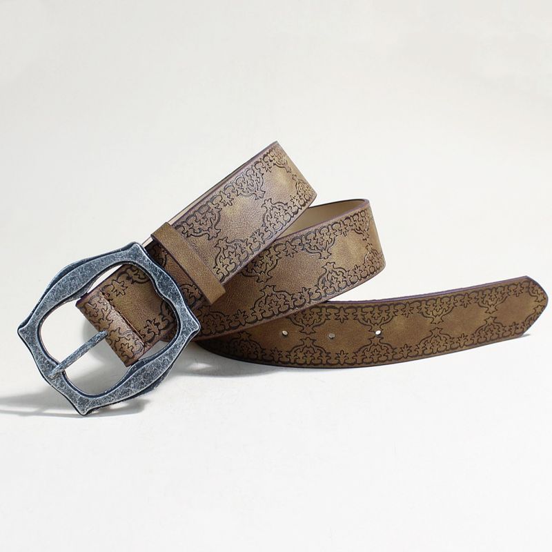 New Ethnic Style Retro Old Belt Women's Belt Matching Jeans Belt High End Brown_voghion.com