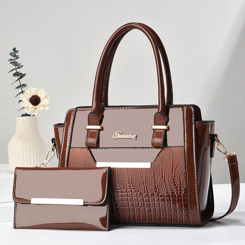 Bolso para madre e hijo (2024), de piel brillante, moderno, para mujer, bandolera de gran capacidad con un solo hombro._voghion.com