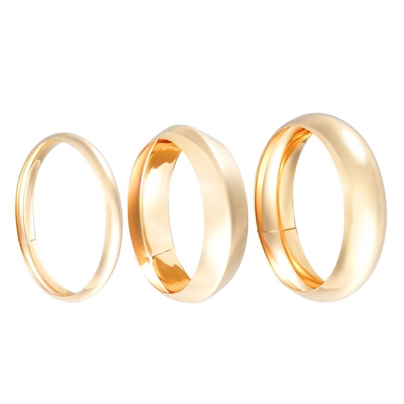Nuovo set di braccialetti grandi in metallo lucido esagerato con combinazione di gioielli da mano in oro_voghion.com