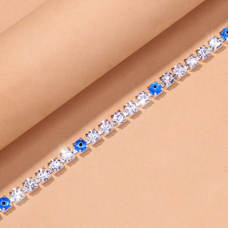 glänzendes wildes Teufelsauge Fußkettchen böser Blick schlichtes Strass Fußkettchen Fußkettchen_voghion.com