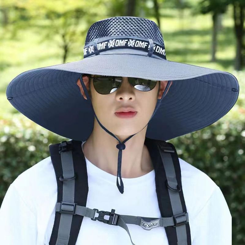 Chapeau de soleil à large bord de 5,9 pouces, protection UV, casquette de pêcheur respirante, pliable, pour hommes et femmes, pêche en plein air, randonnée, plage_voghion.com