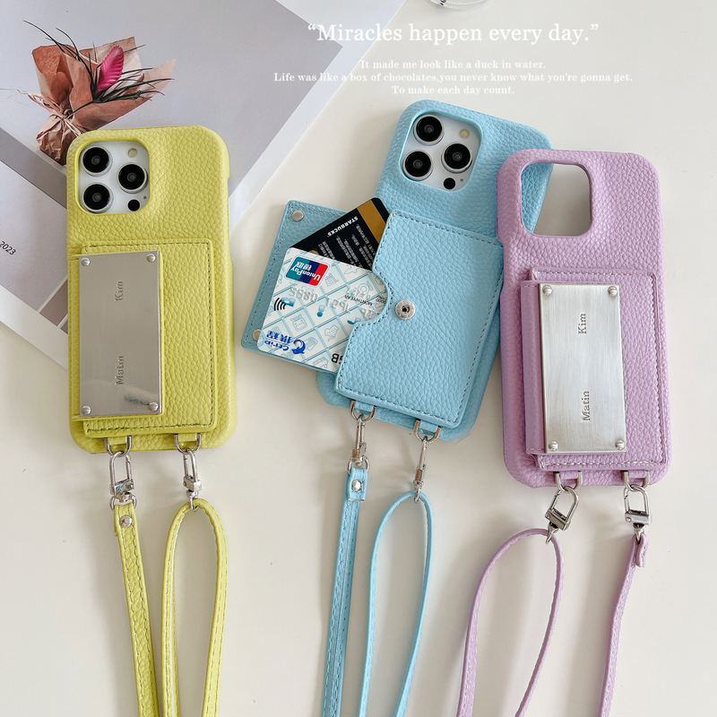 Mobile phone case kim classic model suitable for iPhone15 mobile phone case Apple 14promax cross-body card case mobile phone case_voghion.com
