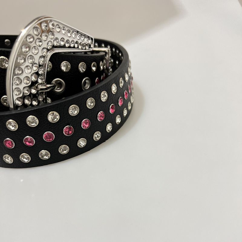 Funkelnder Strassgürtel für Damen – Hüftgürtel im Punk-Stil mit Nietenschnalle, modisches und stylisches Accessoire für Jeans, Kleider und mehr_voghion.com