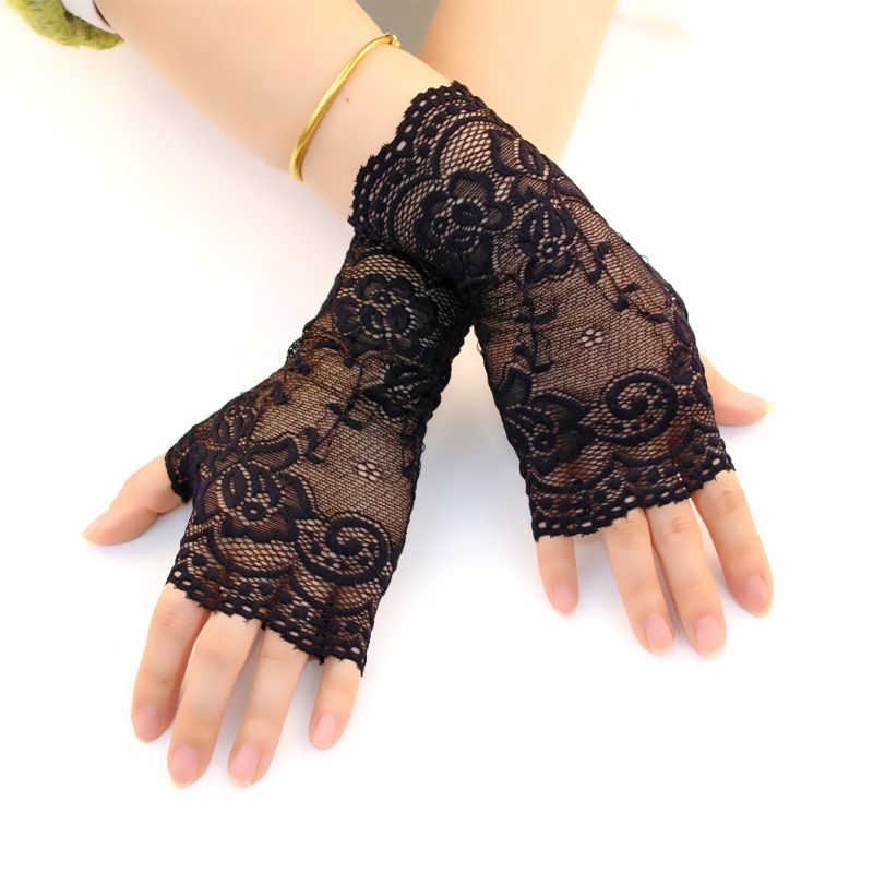 Gants de mariée en dentelle pour l'extérieur, protection solaire fine pour l'été, décoration pour robe de mariée_voghion.com