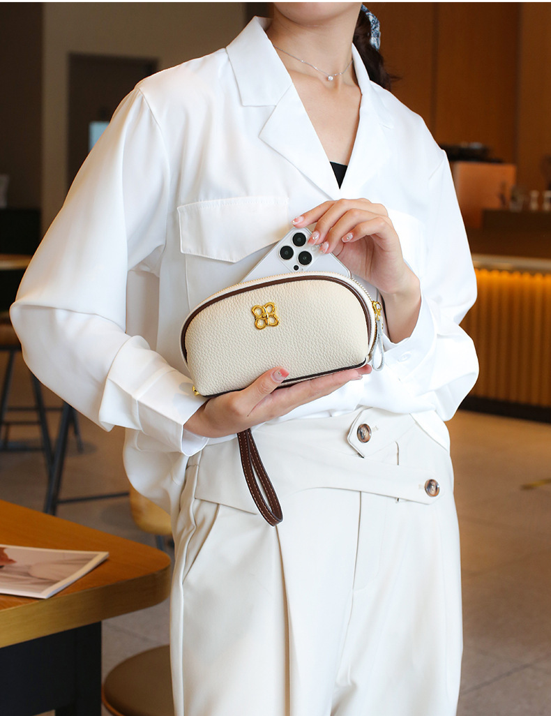 Hoofdlaag runderhuid voor high-end en modieuze mobiele telefoon echt leren kleine tas, zero portemonnee, dameshandtas_voghion.com