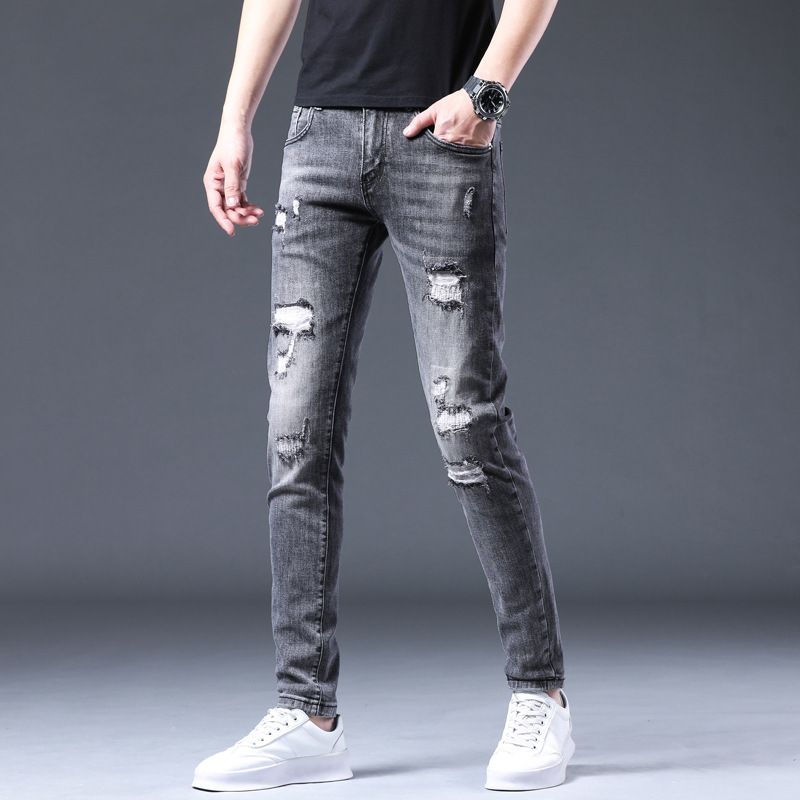 Bitte beachten Sie die Größentabelle!Please refer to the size chart in the picture Spring autumn distressed patches, cotton, casual and trendy youth_voghion.com