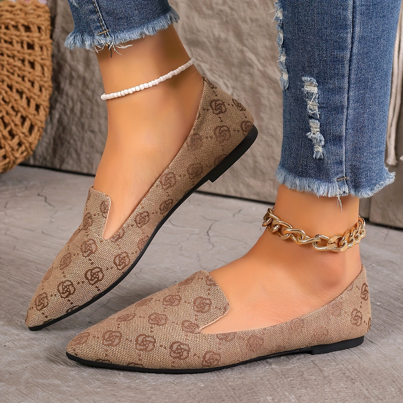 Flache Schuhe mit Blumenmuster für Damen, lässige Schlupfschuhe mit spitzer Spitze, leichte und bequeme Schuhe_voghion.com