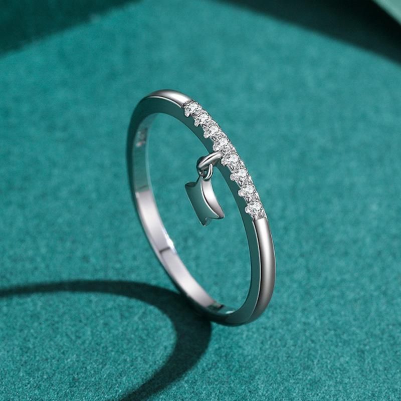 Tancise Classic Zircon Silver Ring Naisten Korut Häät Promise Juhlalahja_voghion.com