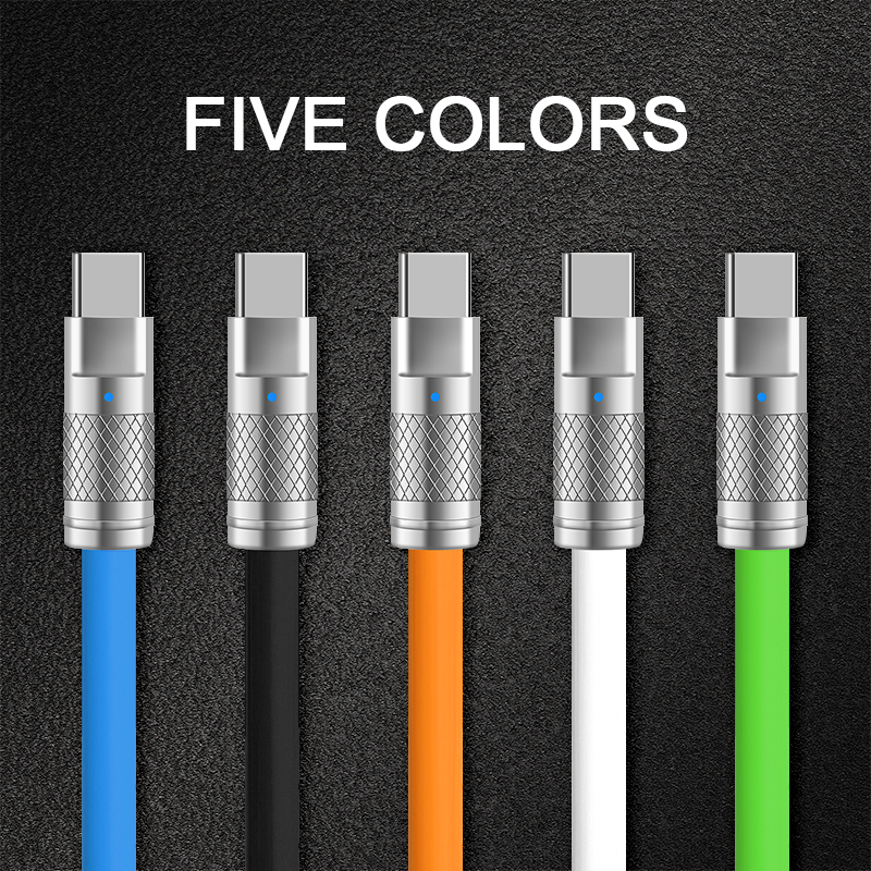 120W 6A USB Type C kabelis piemērots Huawei Honor ātrās uzlādes lādētājam USB C datu kabelis piemērots Xiaomi uzlādes lādētājam_voghion.com