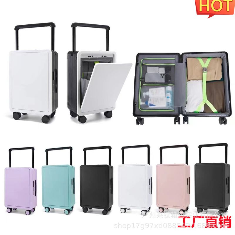 Trolley Luggage With Universal Wheels USB Charging Travel Suitcase Solid Color Shockproof Laptop Carry-on Lightweight_voghion.com