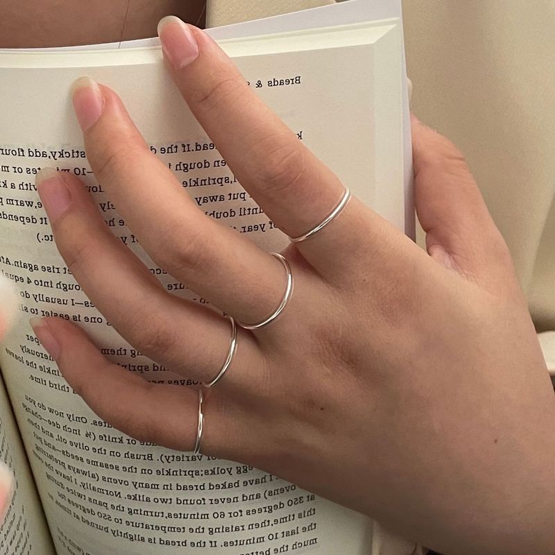 S Pure Silver Aperture 1.2MM1MM Thin Fashion Strip For Women Finger Joint Ring_voghion.com
