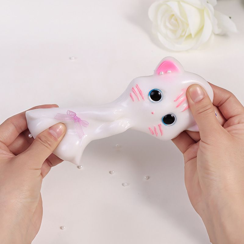 Giocattolo antistress a forma di bambola di gatto, in silicone antistress per rilasciare i liquidi._voghion.com
