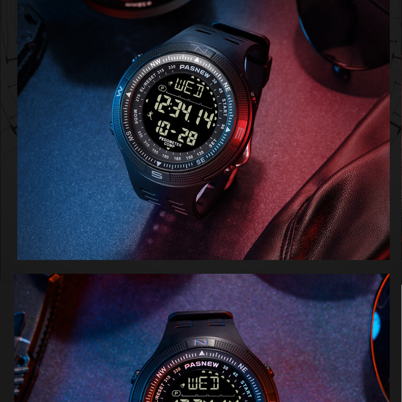 Baishengniu sveglia impermeabile luminosa esterna orologio elettronico studente contapassi orologio multifunzione con bussola intelligente_voghion.com