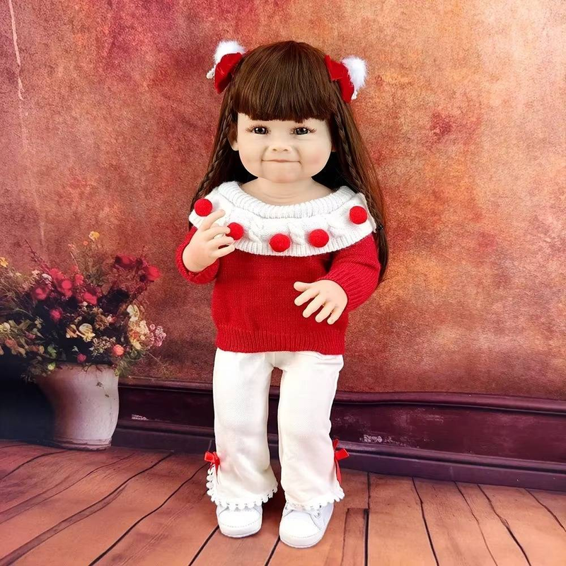 55 cm Pinchable Reborn Puppe Mädchen Kinder Bade Begleiter Waschbar Spielzeug Simulation Baby Puppe Kleinkind Weihnachten Neujahr Geschenk_voghion.com