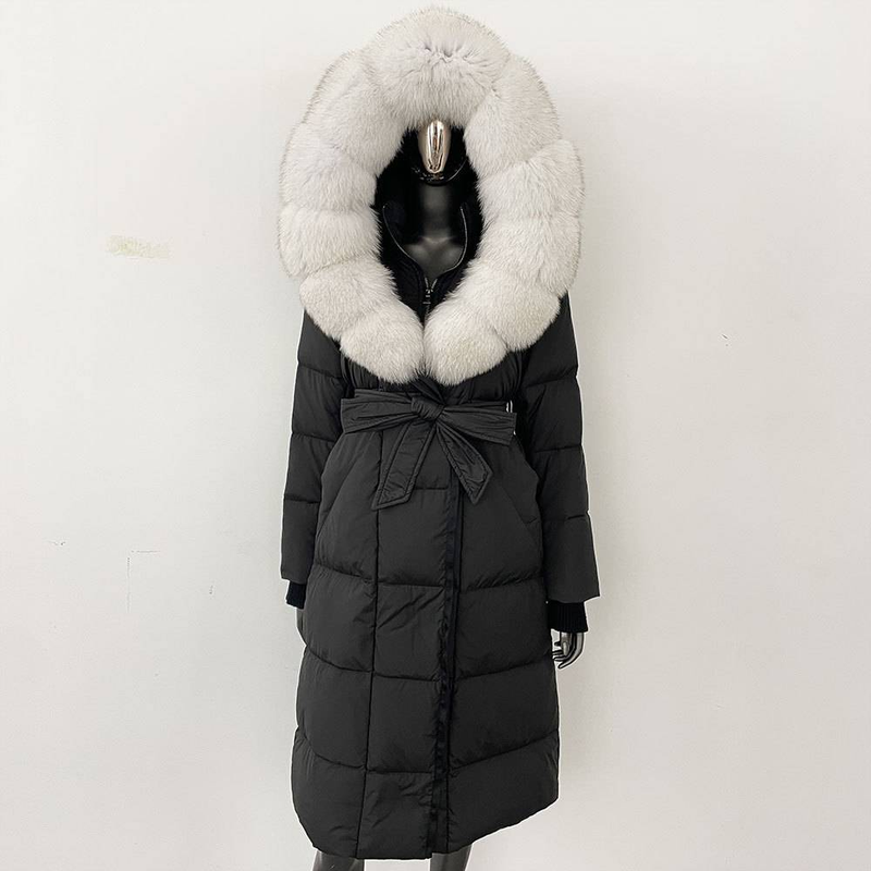 Damenbekleidung Wintermode Wahl Lange Für Frauen Verdicktes Fell Taille Mit Kapuze Temperament Abnehmen_voghion.com